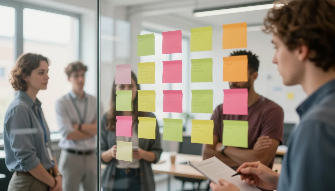 A team working together on innovation priorities